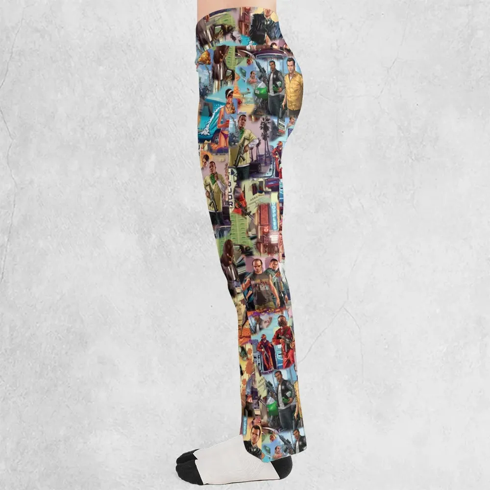 GTA Grand Theft Auto Scenes Flare Leggings - 3