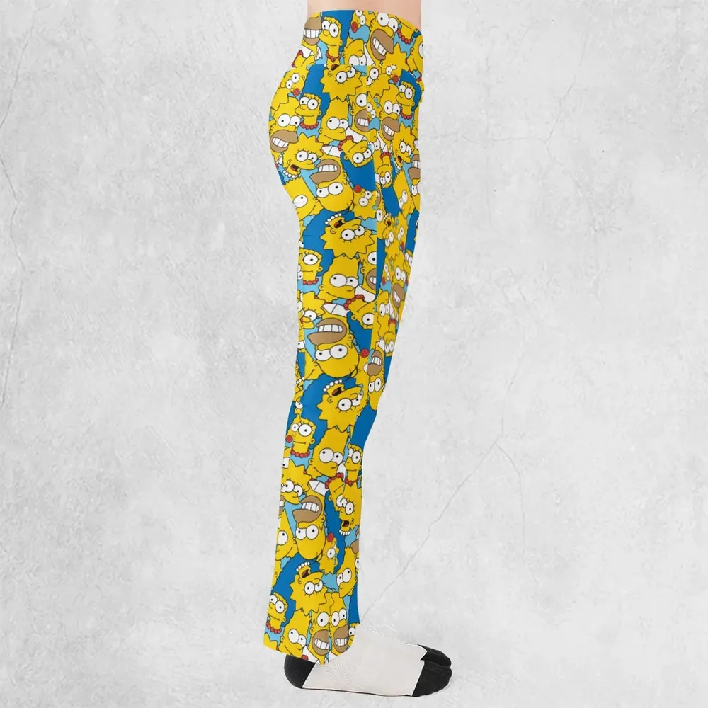 Head Toss The Simpson Characters Flare Leggings - 2