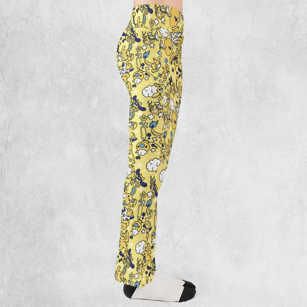 Shiny Magikarp Pokemon Pattern Flare Leggings - 2
