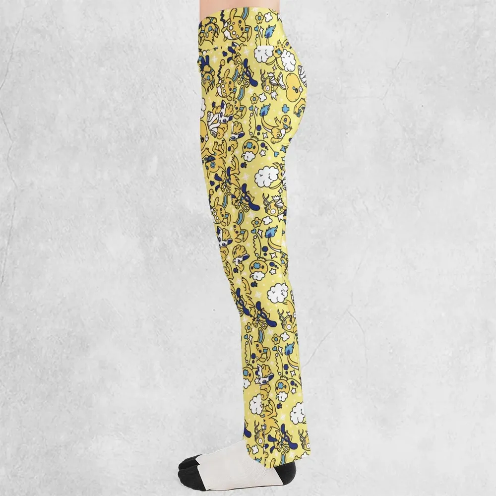 Shiny Magikarp Pokemon Pattern Flare Leggings - 3