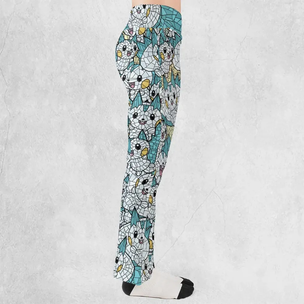 Pachirisu Stained Glass Pokemon Flare Leggings - 2