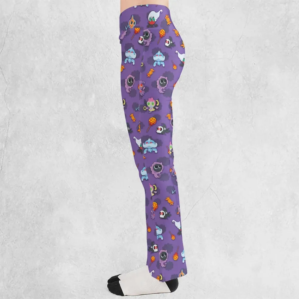 Team Purple Pokemon Pattern Flare Leggings - 3