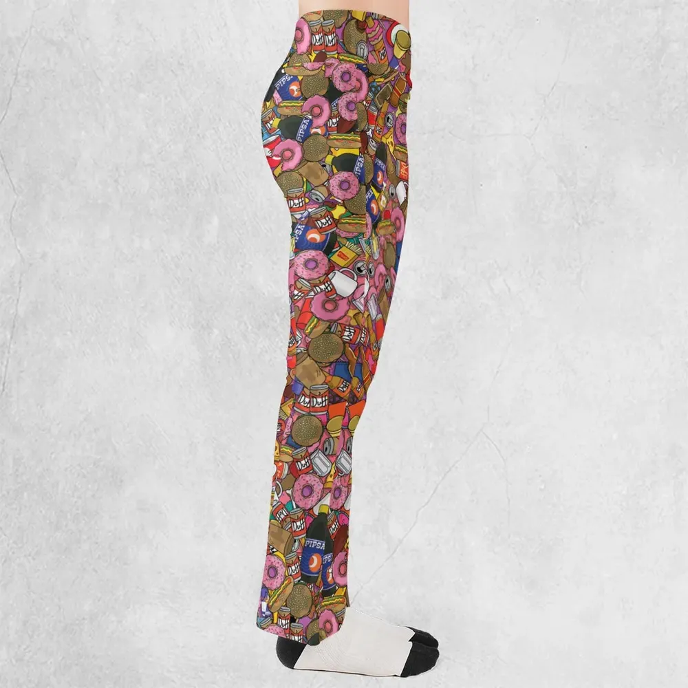 Homer Simpson Getting Drunk Duff Beer The Simpsons Flare Leggings - 2