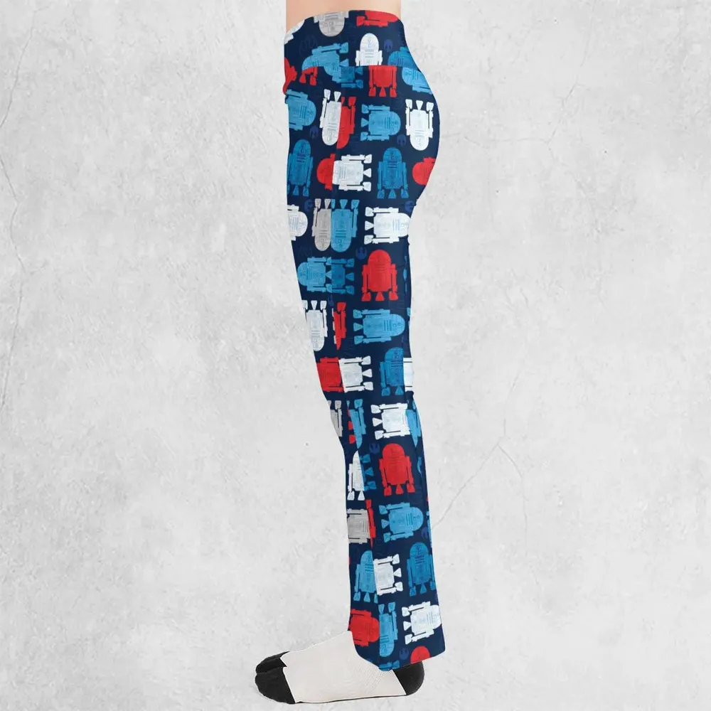 R2-D2 Star Wars 4th of July Pattern Flare Leggings - 3