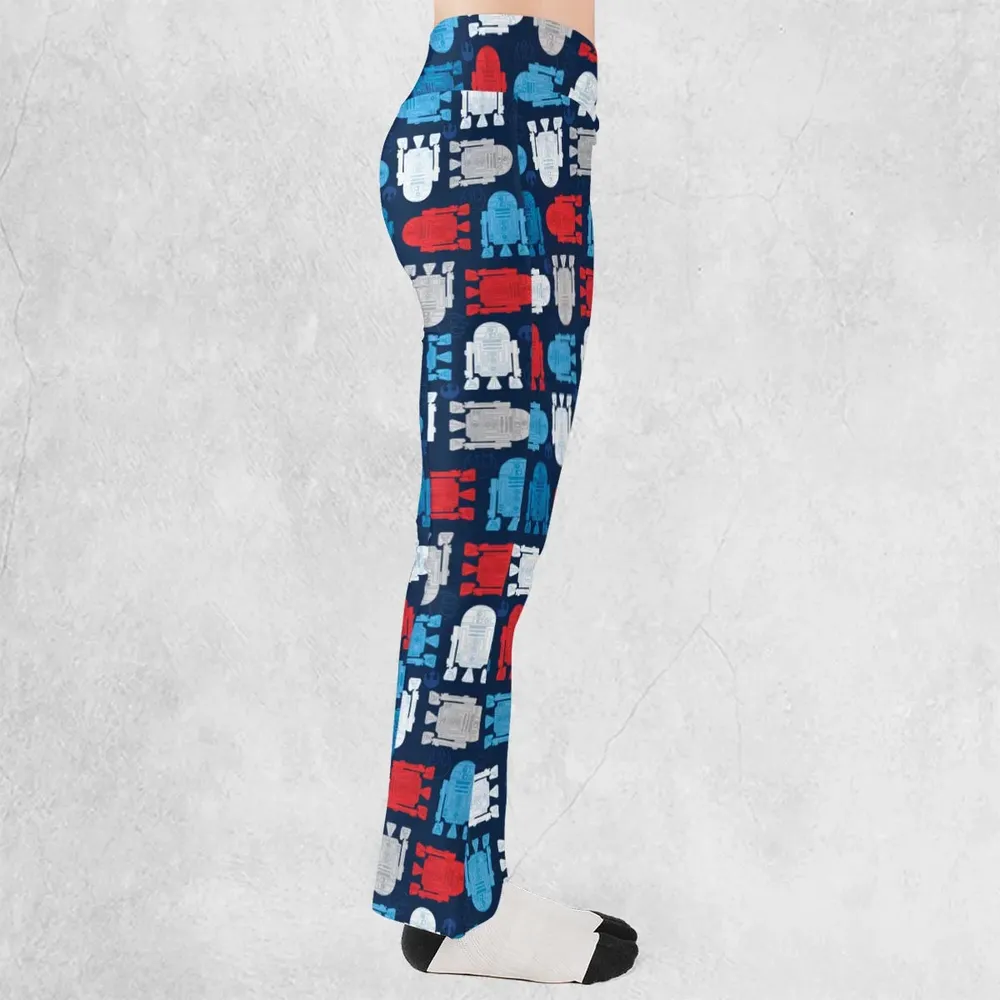 R2-D2 Star Wars 4th of July Pattern Flare Leggings - 2