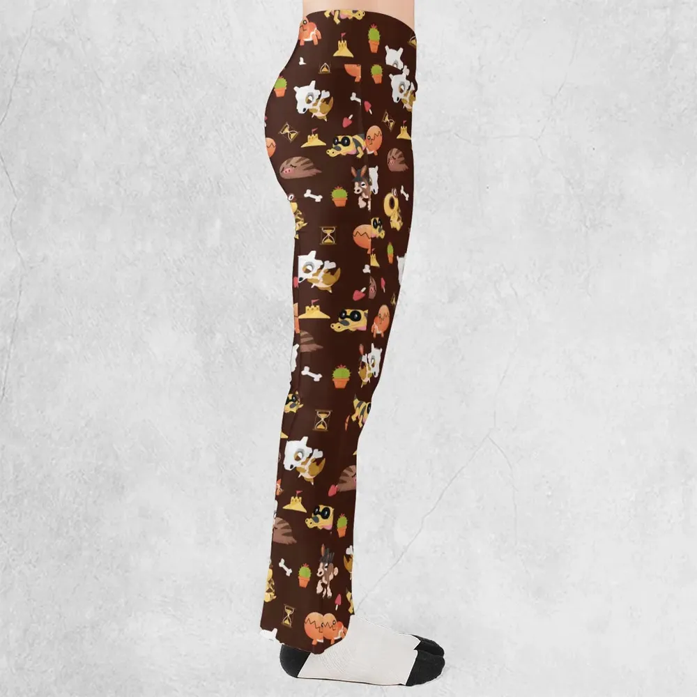 Ground Type Pokemon Pattern Flare Leggings - 2