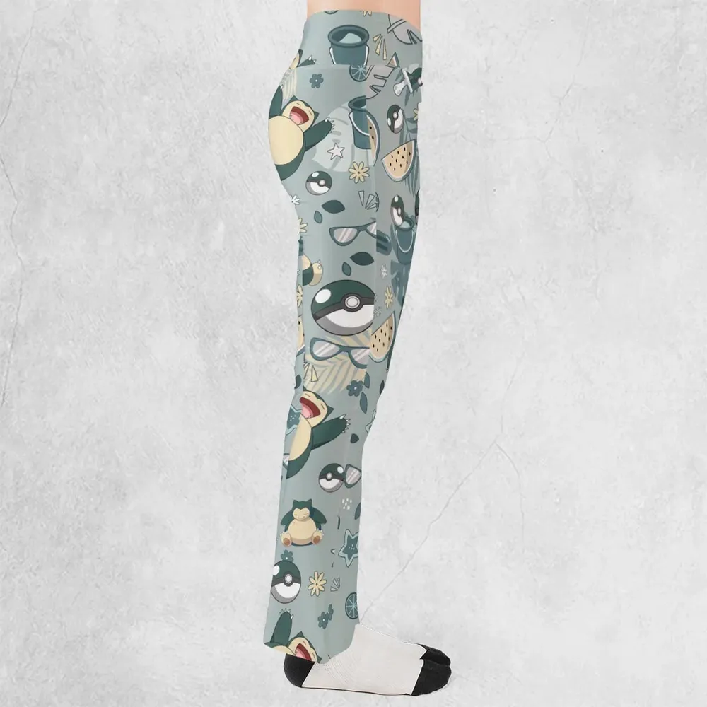 Summer Relax Snorlax Pokemon Flare Leggings - 2