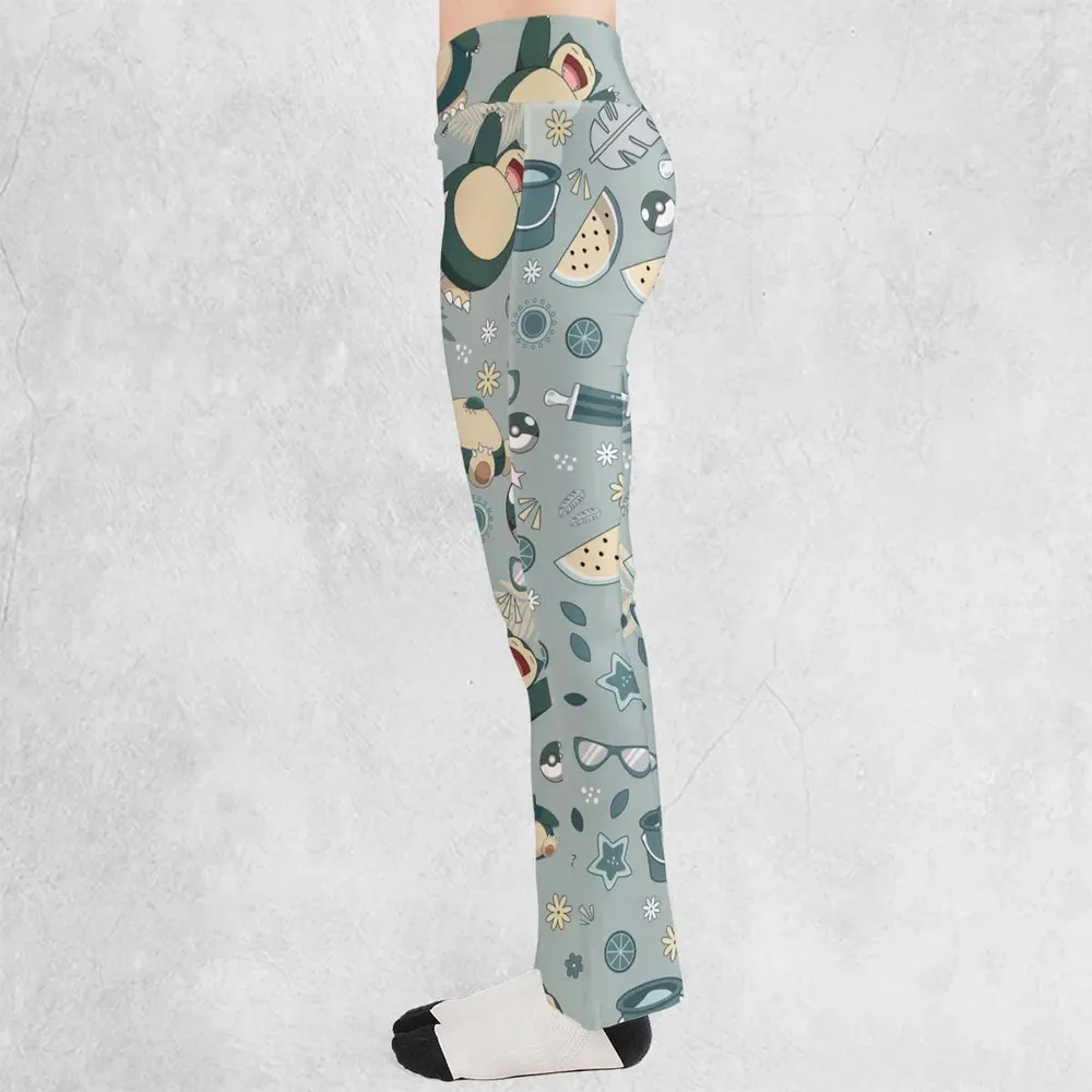 Summer Relax Snorlax Pokemon Flare Leggings - 3
