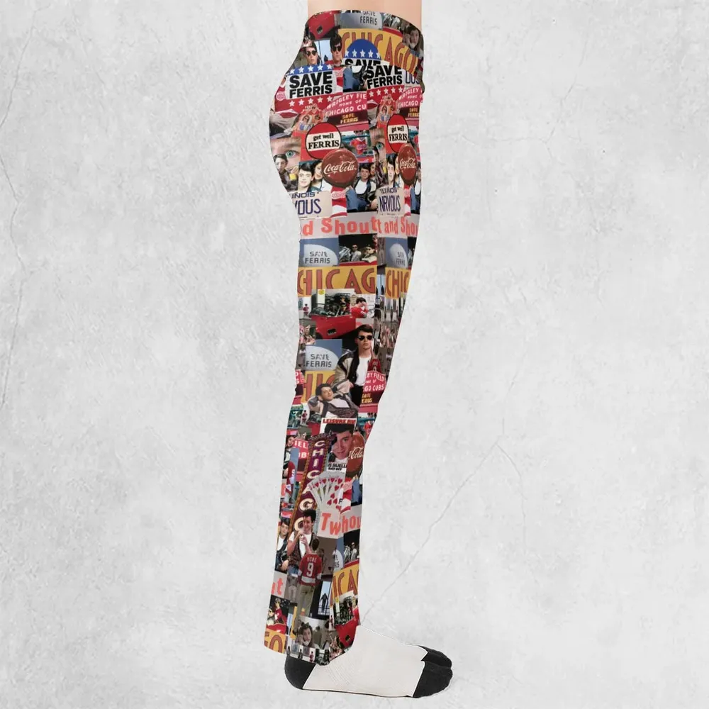 Vintage Aesthetic Ferris Bueller's Day Off Flare Leggings - 2