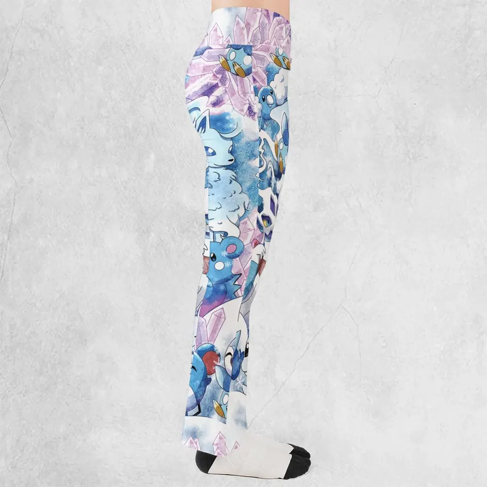 Winter Friends Pokemon Pattern Flare Leggings - 2