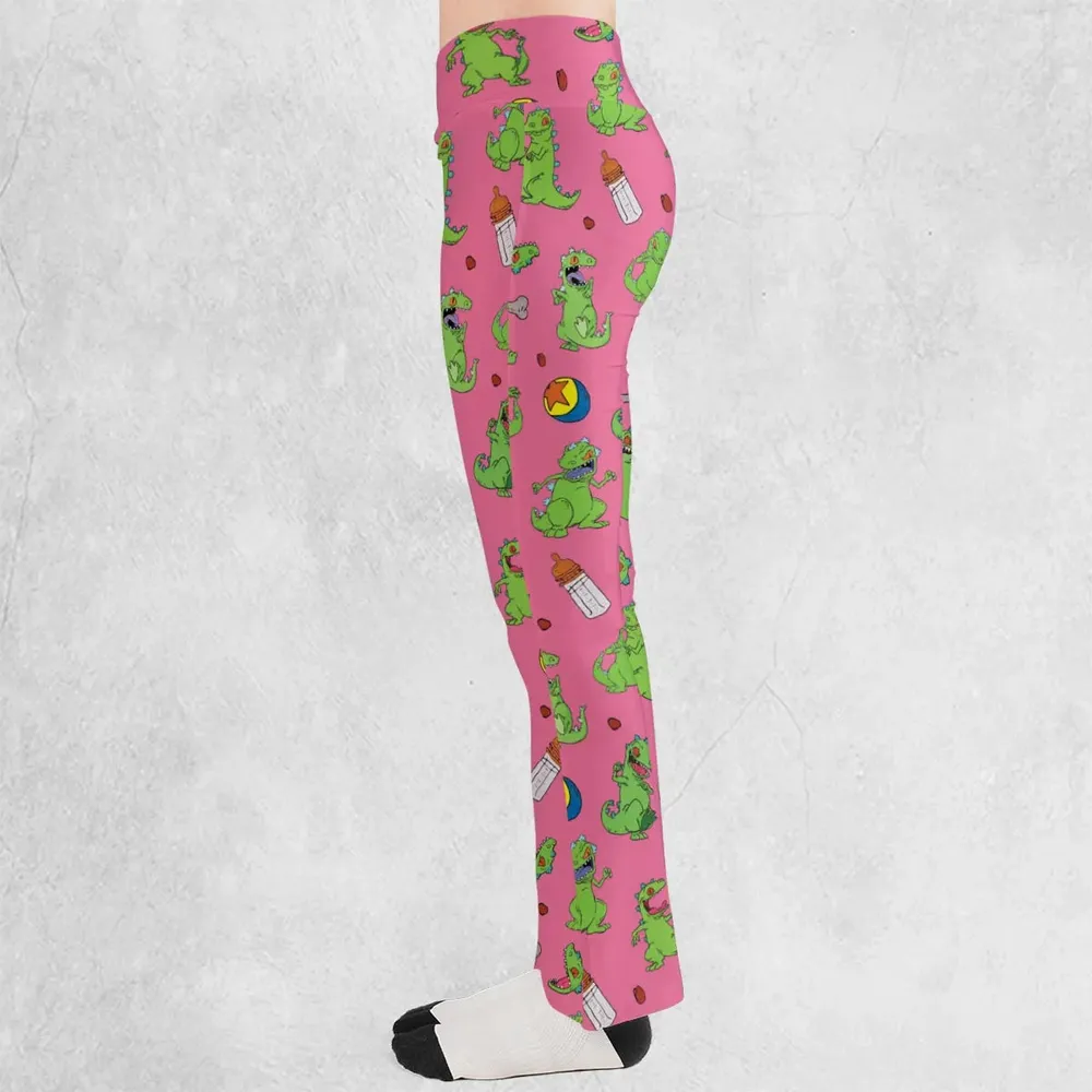 Rugrats Reptar Pattern Flare Leggings - 3