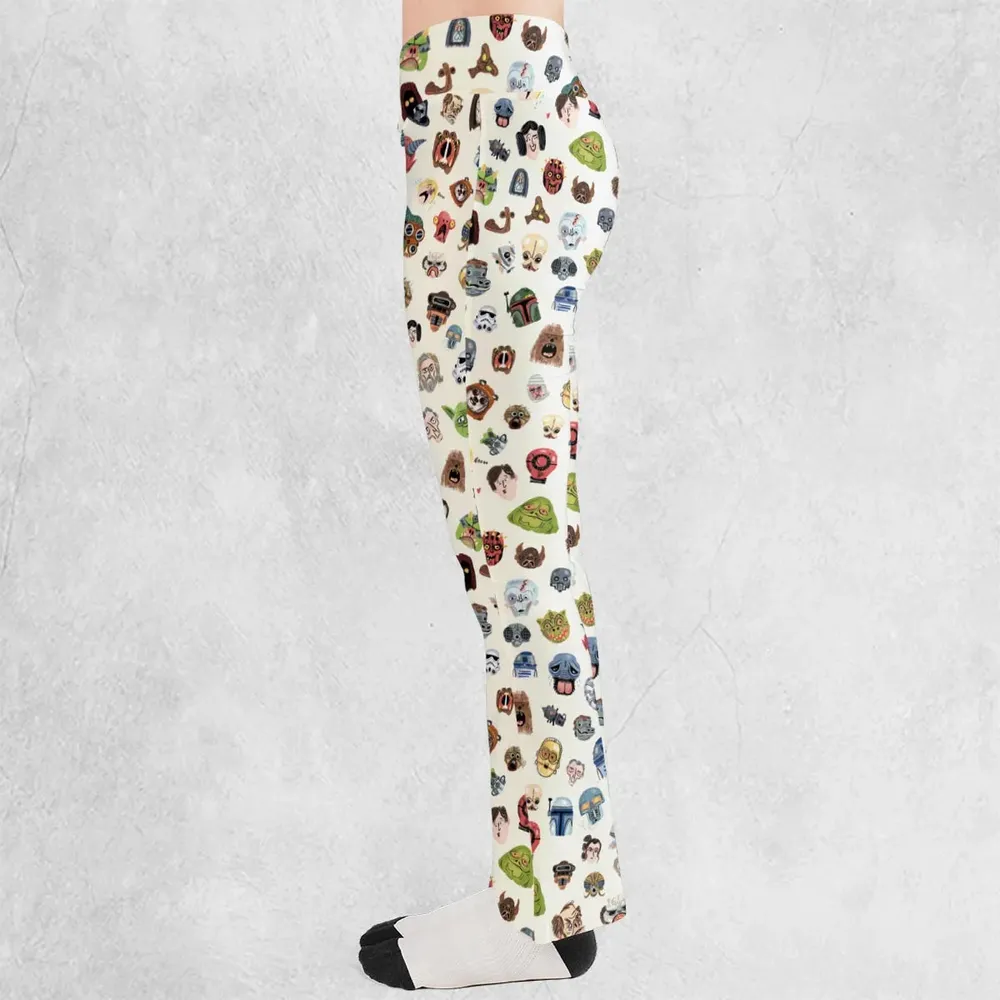 Star Wars Collage Pattern Flare Leggings - 3