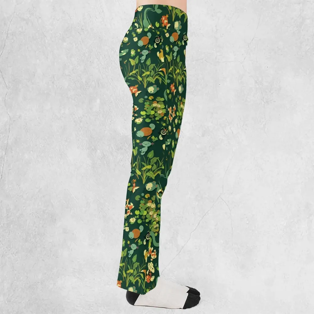 Floating In A Pond Magikarp Psyduck Vaporeon Water Pokemon Flare Leggings - 2