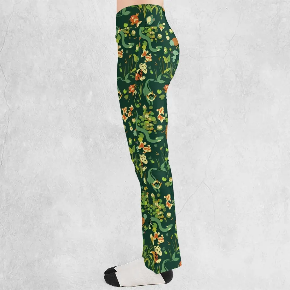 Floating In A Pond Magikarp Psyduck Vaporeon Water Pokemon Flare Leggings - 3