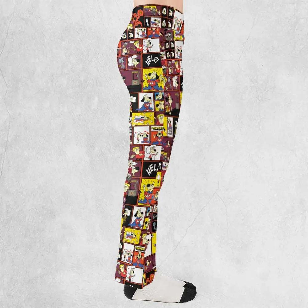 Underdog Cartoon Pattern Flare Leggings - 2