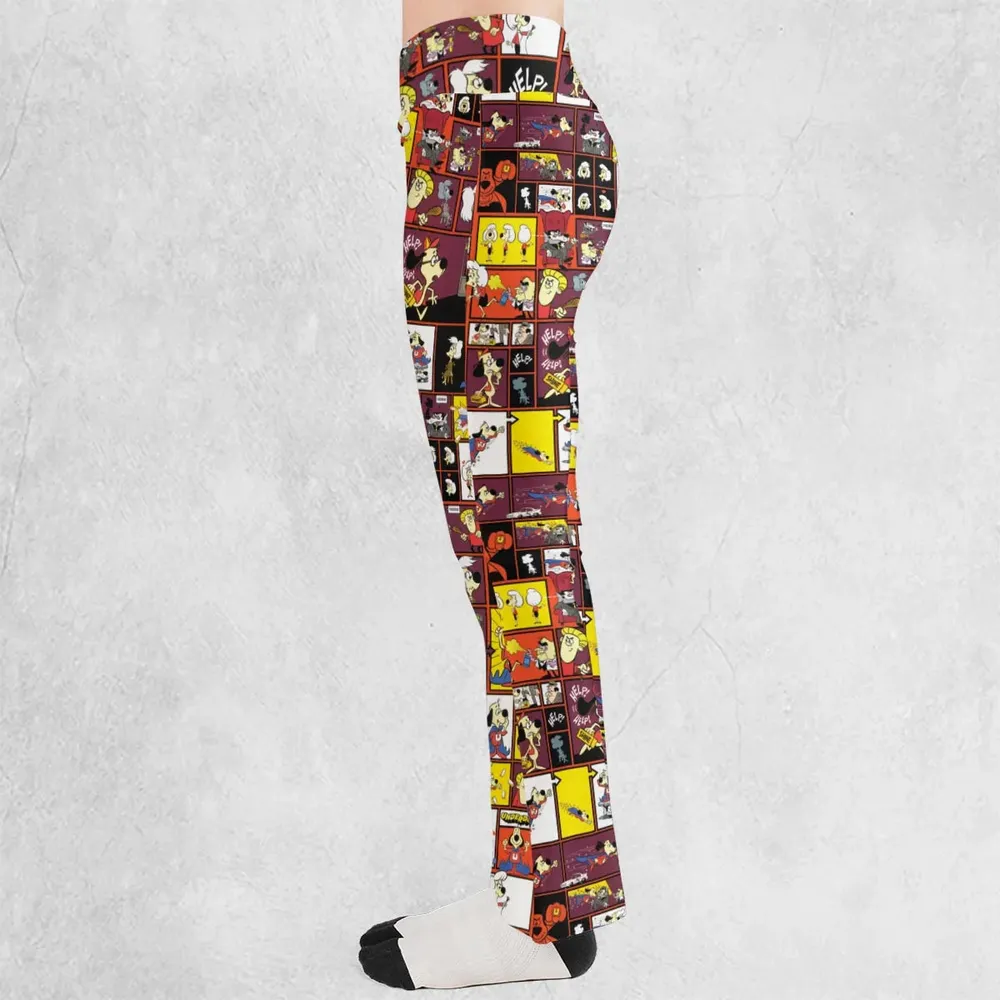 Underdog Cartoon Pattern Flare Leggings - 3