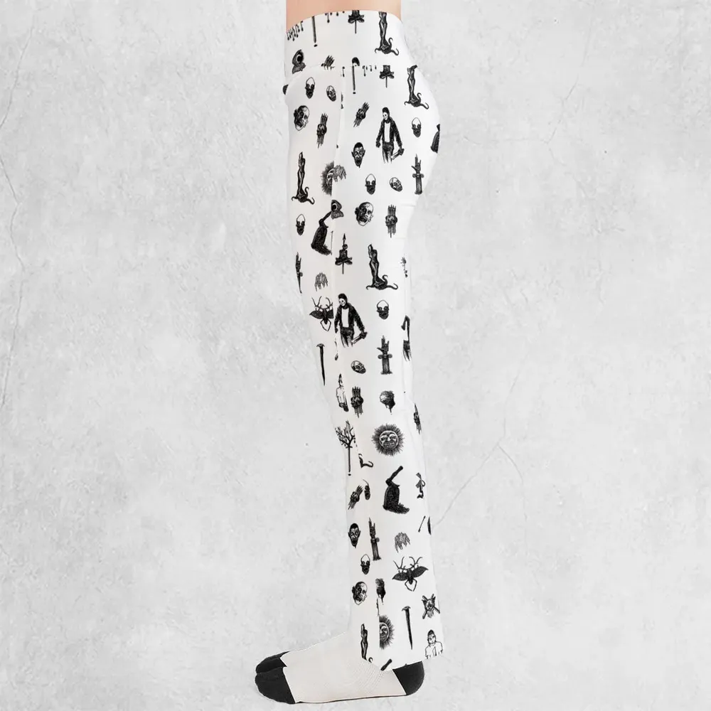 Nosferatu Pattern Flare Leggings - 3