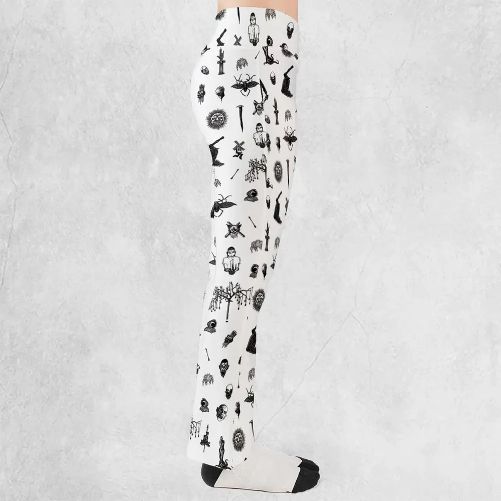 Nosferatu Pattern Flare Leggings - 2