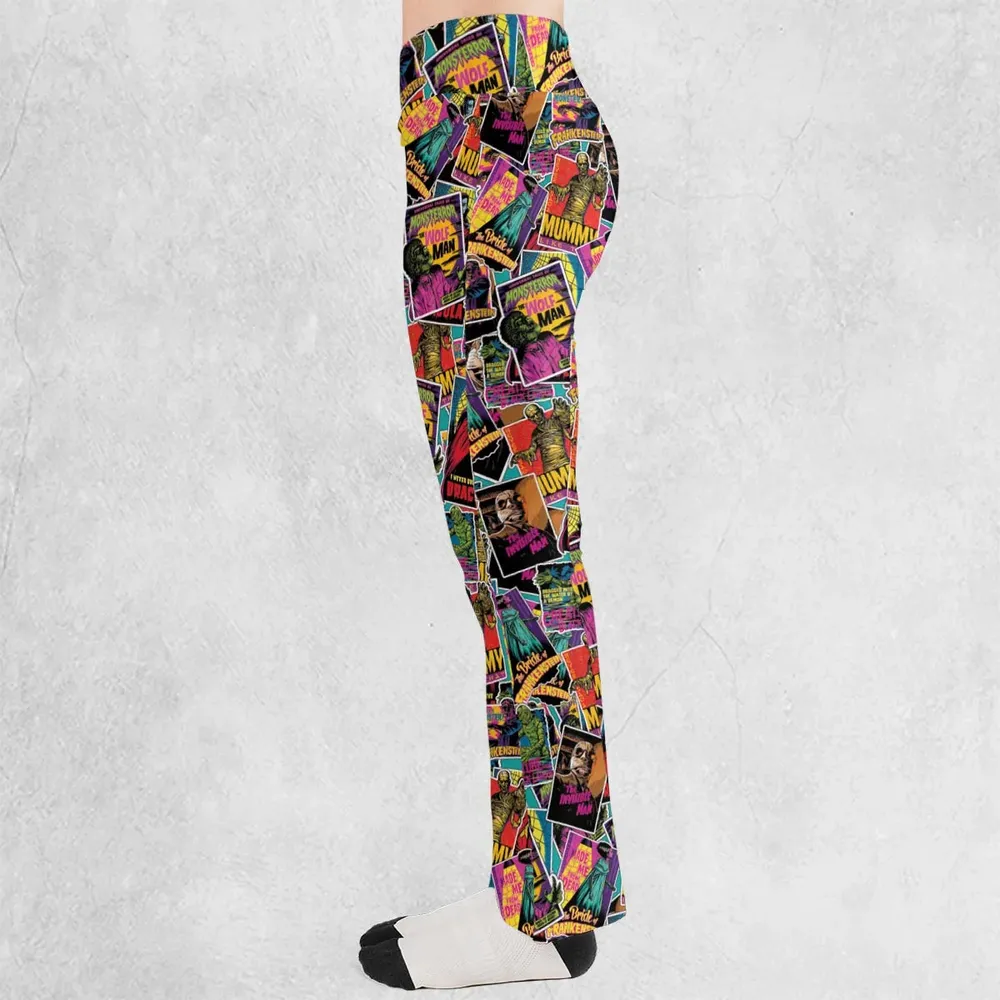Multi Monster Pop Badges Flare Leggings - 3