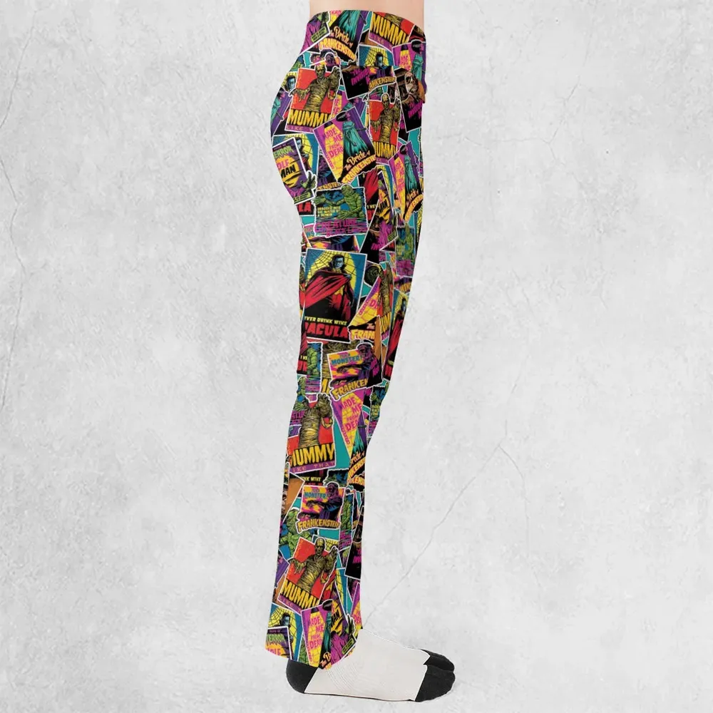 Multi Monster Pop Badges Flare Leggings - 2