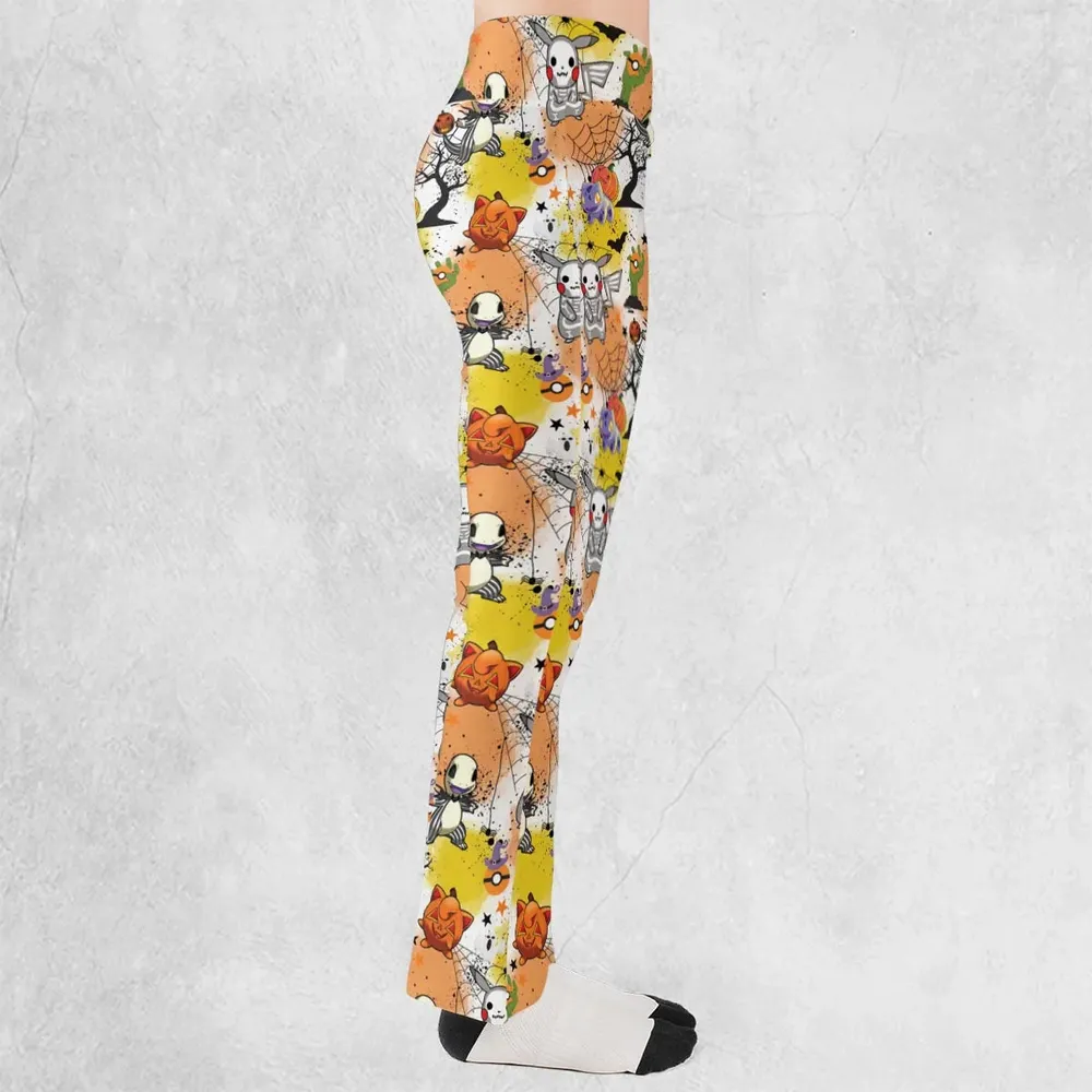 Spooky Costume Pikachu Charmander Jigglypuff Bulbasaur Pokemon Flare Leggings - 2