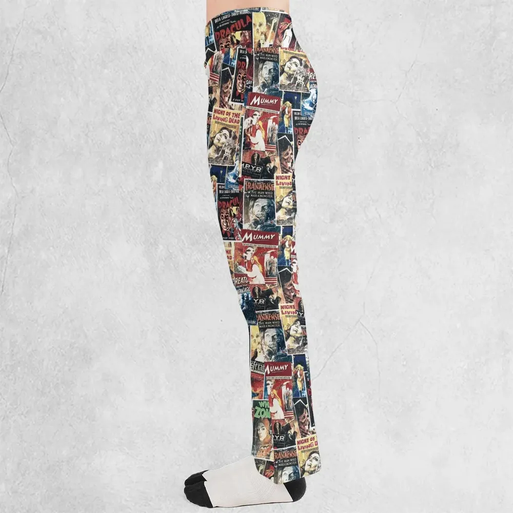 Pioneering '50s Classics Monster Hammer Horror Films Flare Leggings - 3