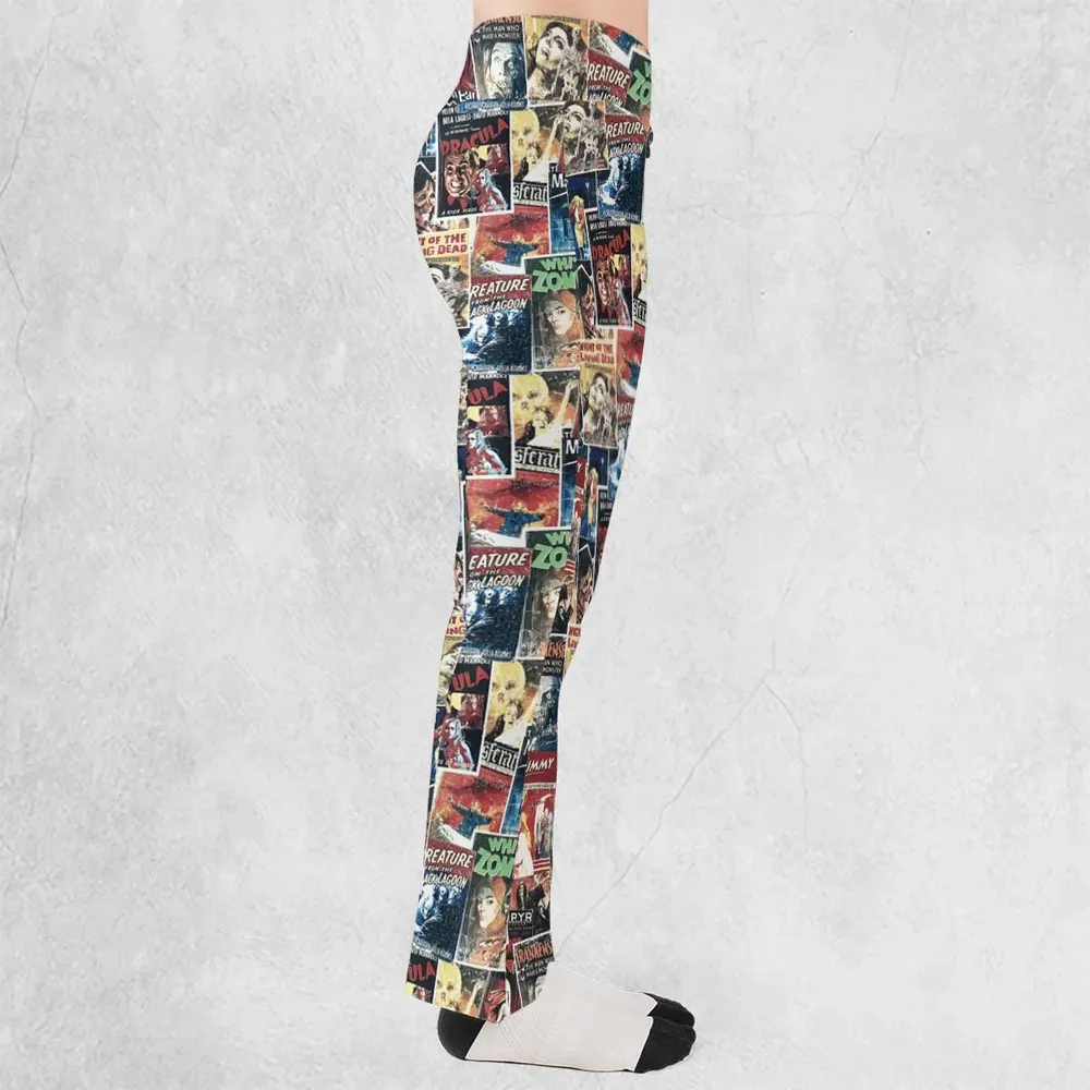 Pioneering '50s Classics Monster Hammer Horror Films Flare Leggings - 2