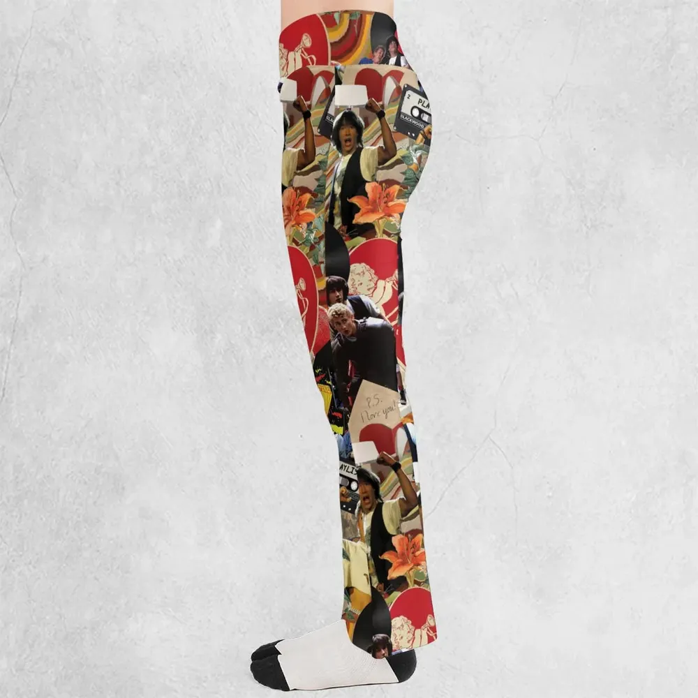 Vintage Collage Bill and Ted Flare Leggings - 3