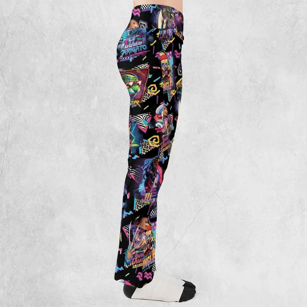 Retro Horror Characters Halloween Flare Leggings - 2