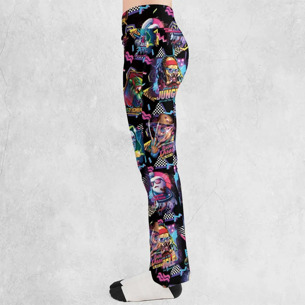 Retro Horror Characters Halloween Flare Leggings - 3