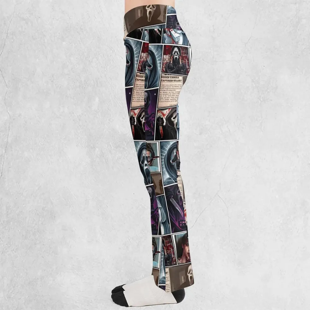 Scream Ghostface Horror Movie Halloween Flare Leggings - 3