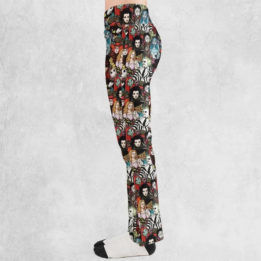 Tim Burton Characters Halloween Flare Leggings - 3
