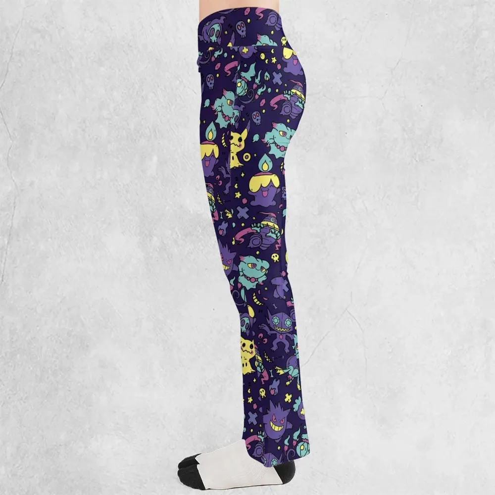 Gengar Ghost Pokemon Pattern Flare Leggings - 3