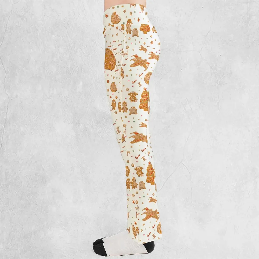 Gingerbread Christmas Star Wars Flare Leggings - 3