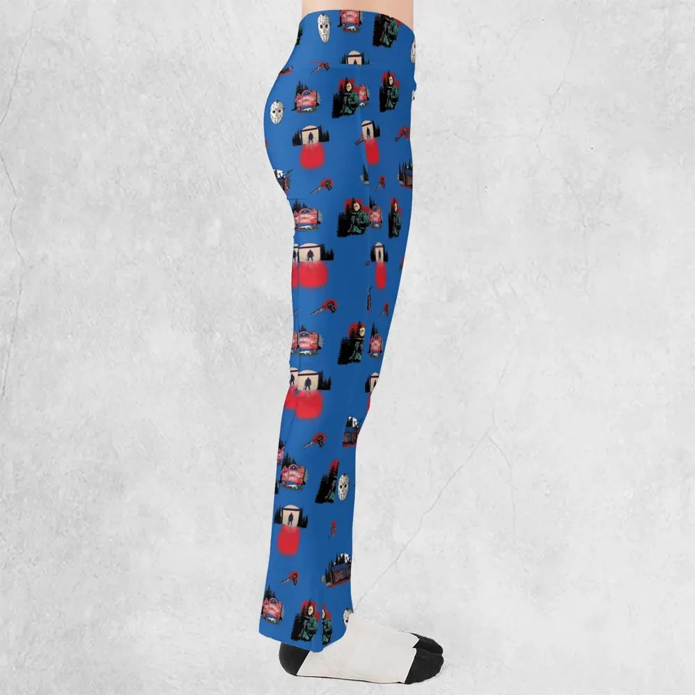 Jason Vorhees Camp Crystal Lake Halloween Flare Leggings - 2