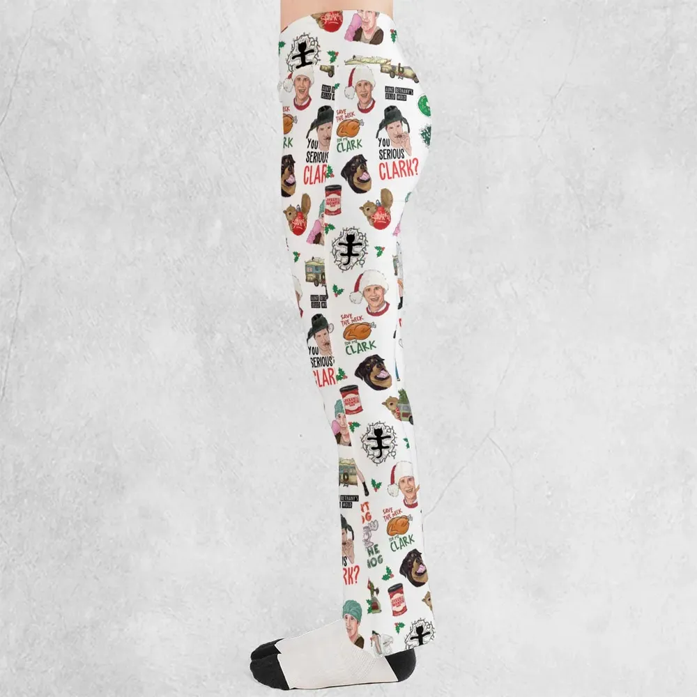 National Lampoon's Christmas Vacation Pattern Flare Leggings - 3