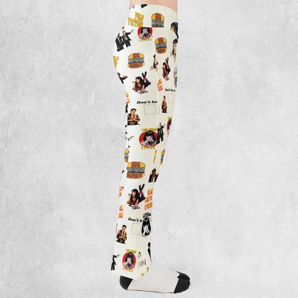 Pulp Fiction Pattern Flare Leggings - 2