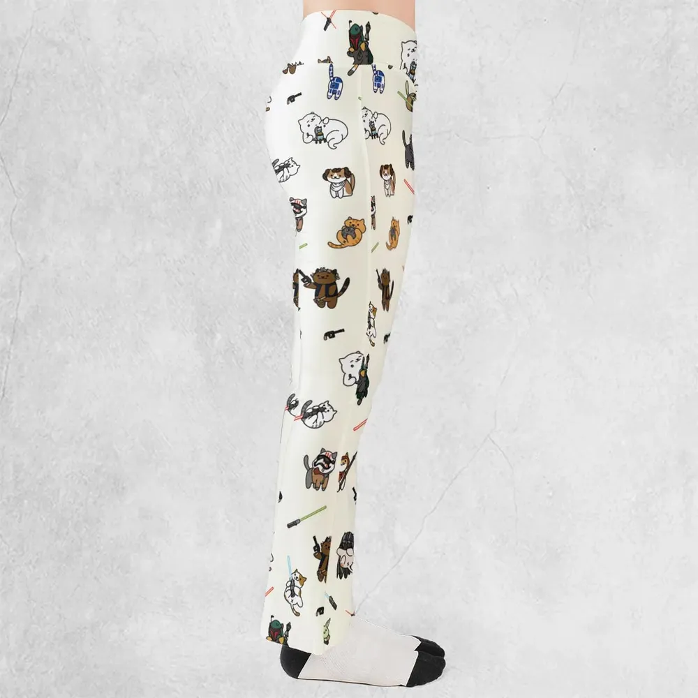Star Wars Characters as Cats Flare Leggings - 2