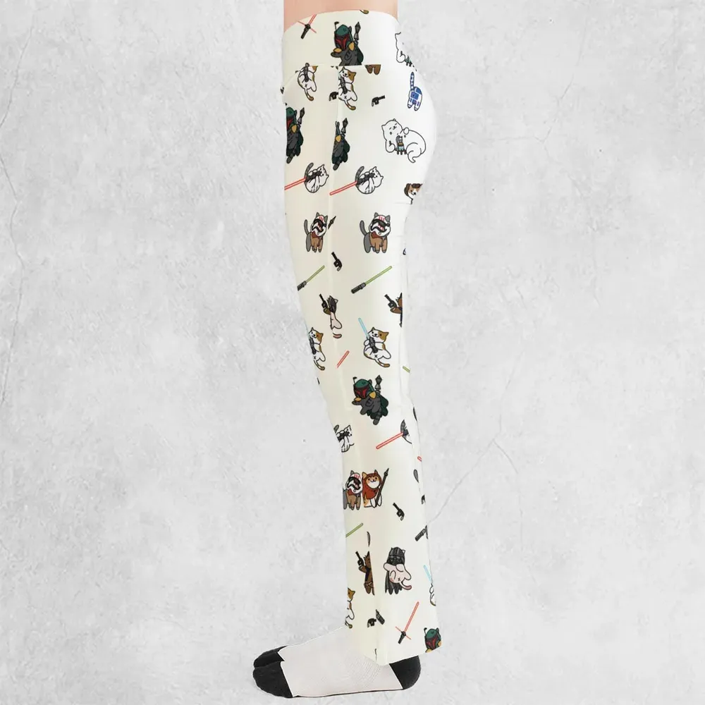 Star Wars Characters as Cats Flare Leggings - 3
