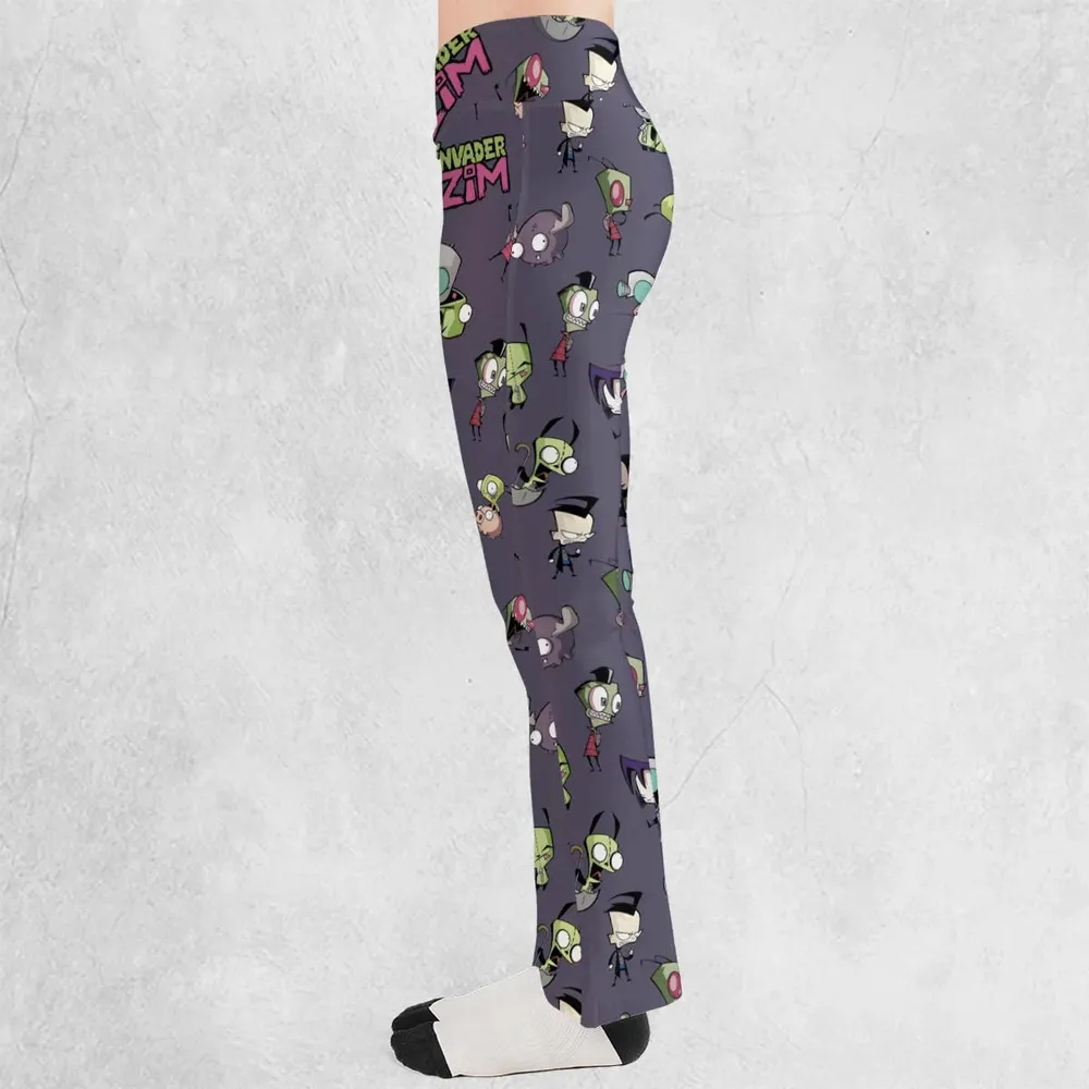 Invader Zim Pattern Flare Leggings - 3