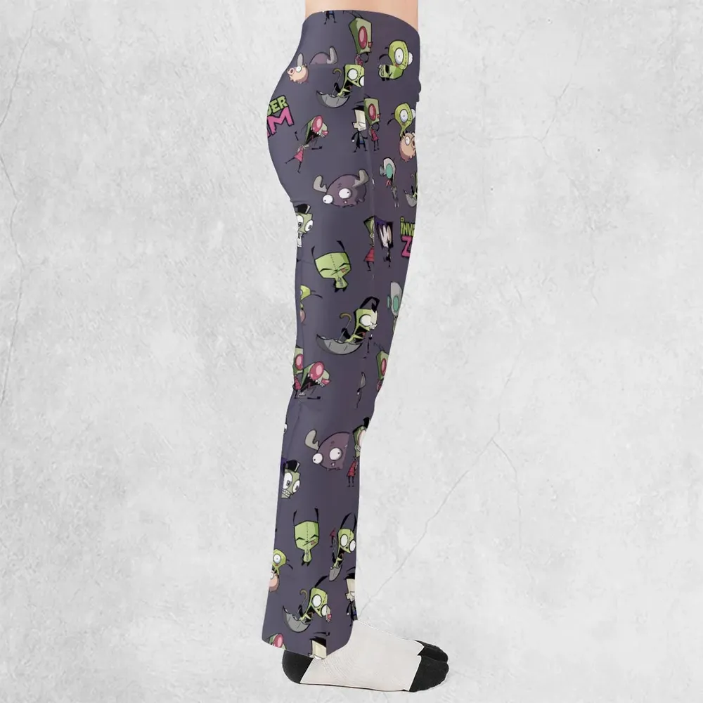 Invader Zim Pattern Flare Leggings - 2