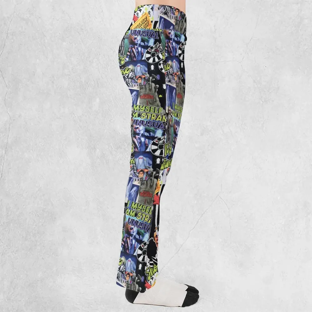 I Myself Am Strange Unusual Beetlejuice Flare Leggings - 2