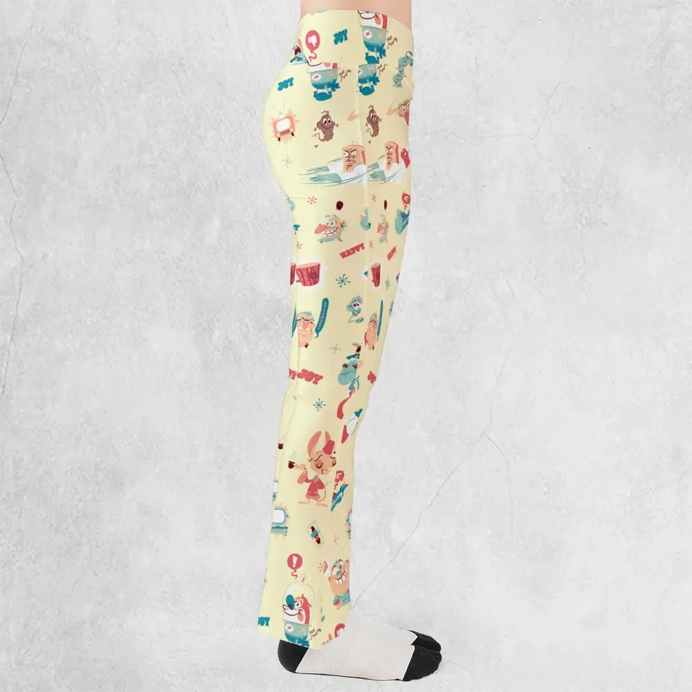 Ren and Stimpy Pattern Flare Leggings - 2