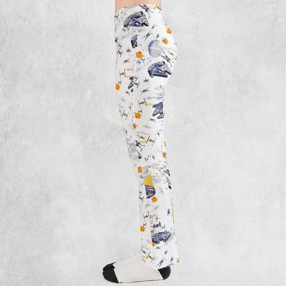 Millennium Falcon Patterns Star Wars Flare Leggings - 3