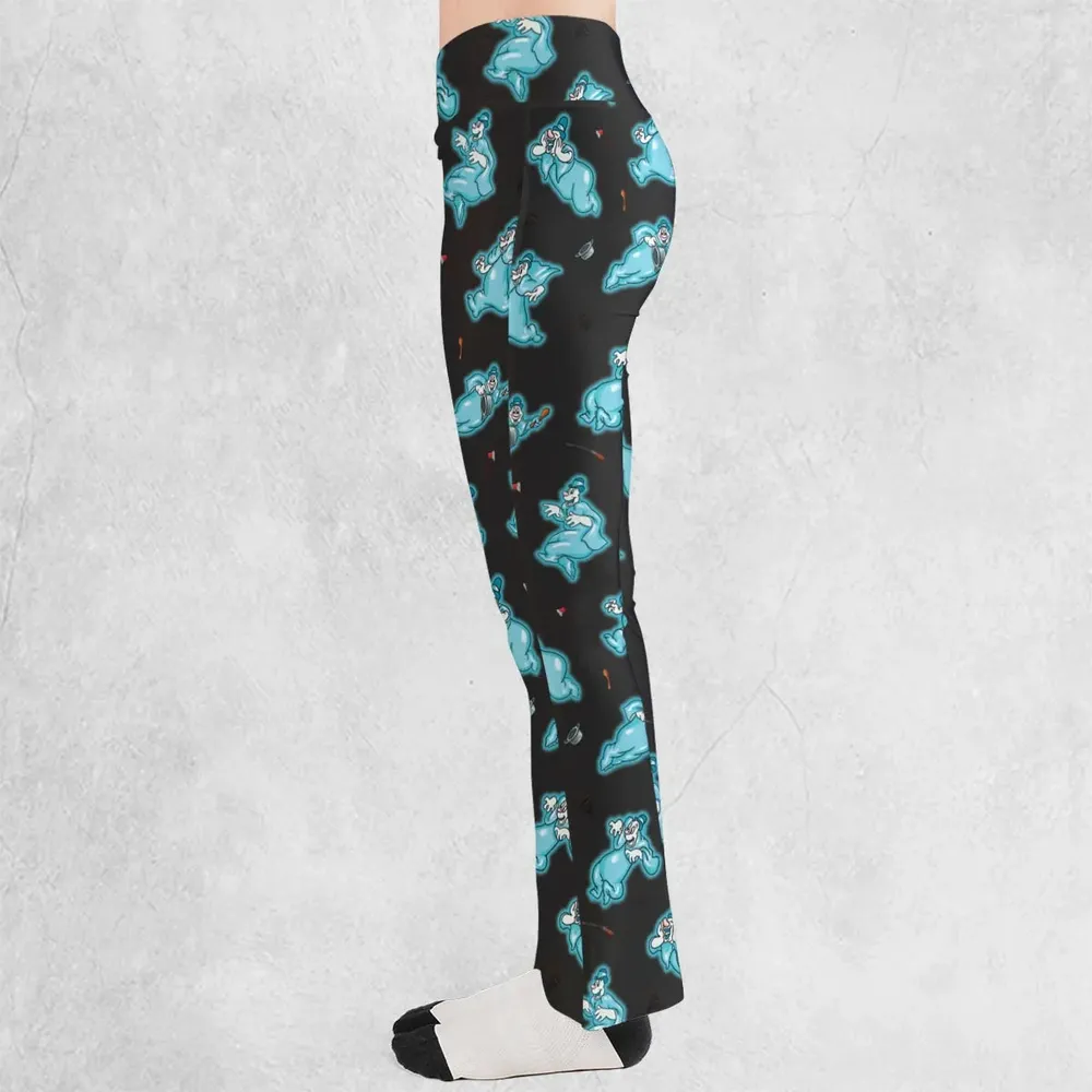 Classic Animated Cartoon Lonesome Ghosts Flare Leggings - 3