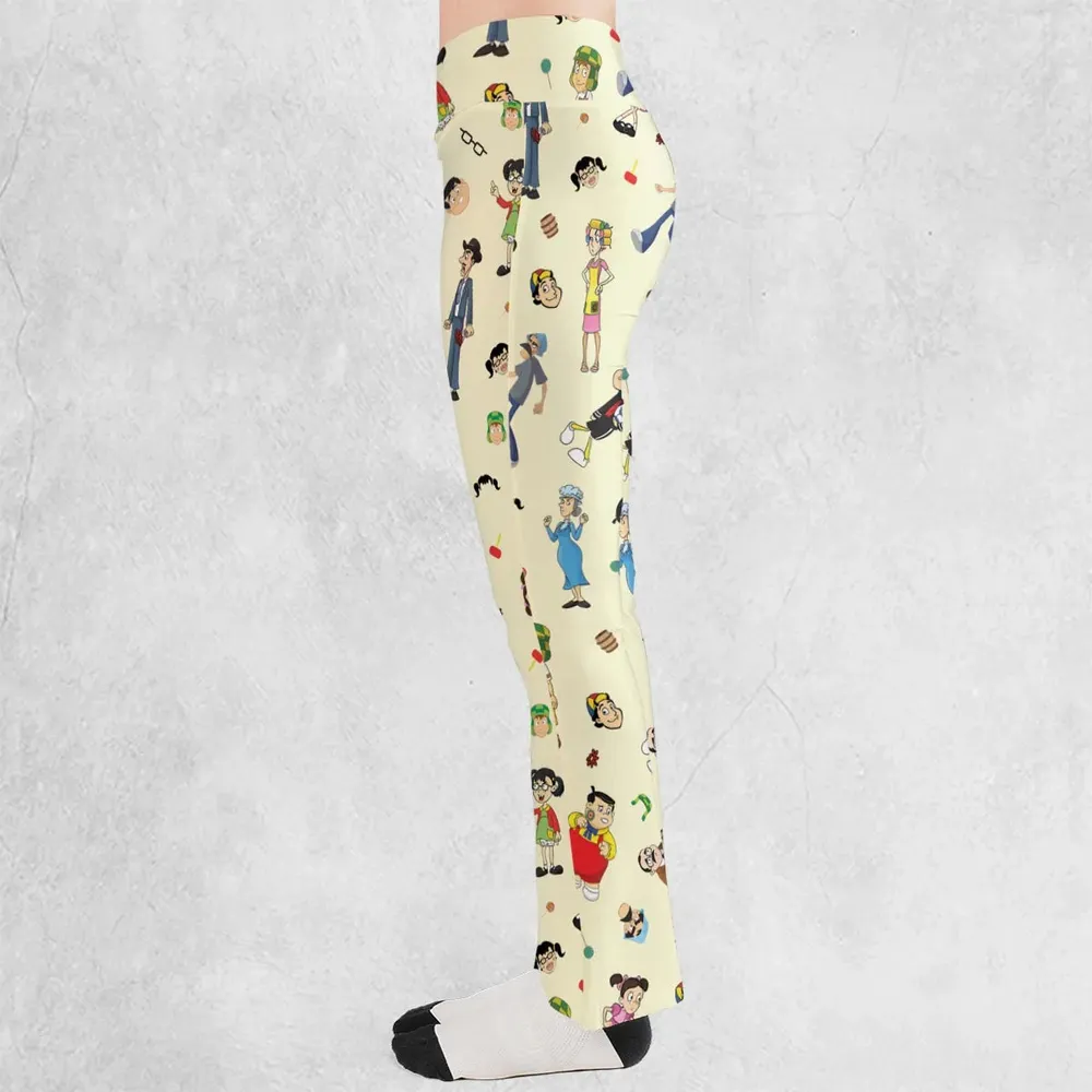 El Chavo Cartoon Characters Flare Leggings - 3