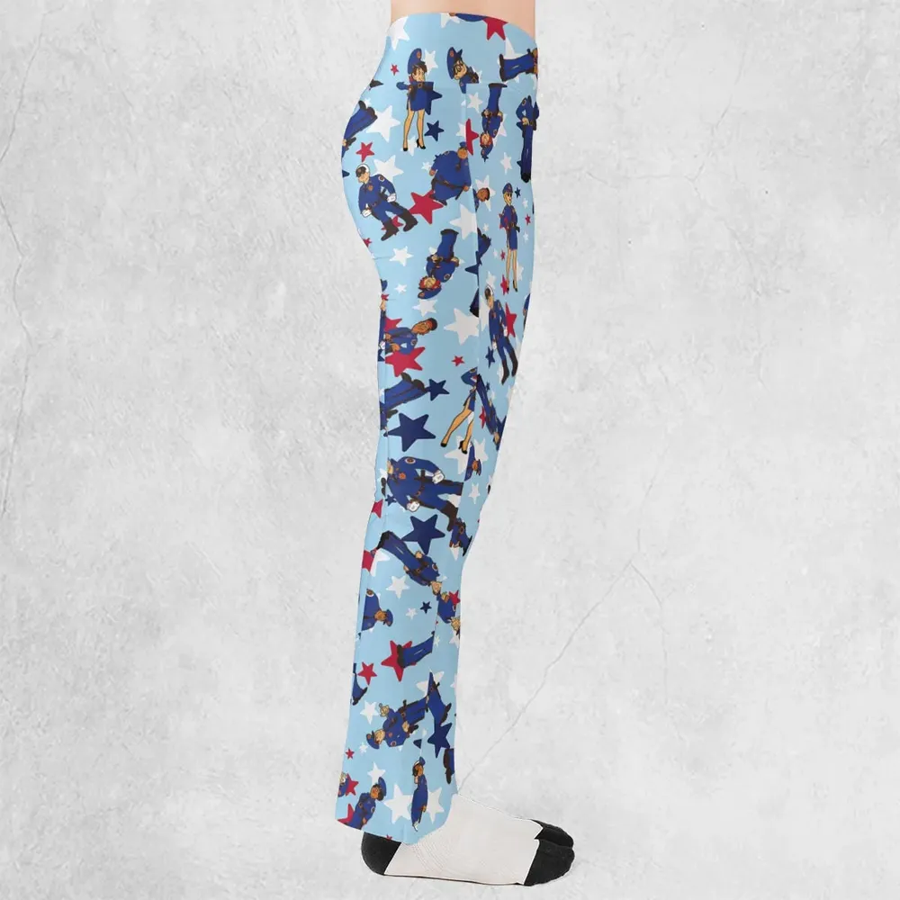 Police Academy Cartoon Characters Flare Leggings - 2
