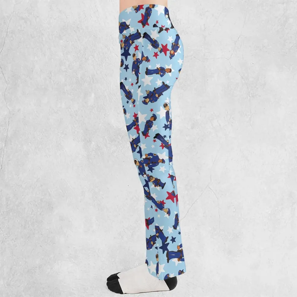 Police Academy Cartoon Characters Flare Leggings - 3