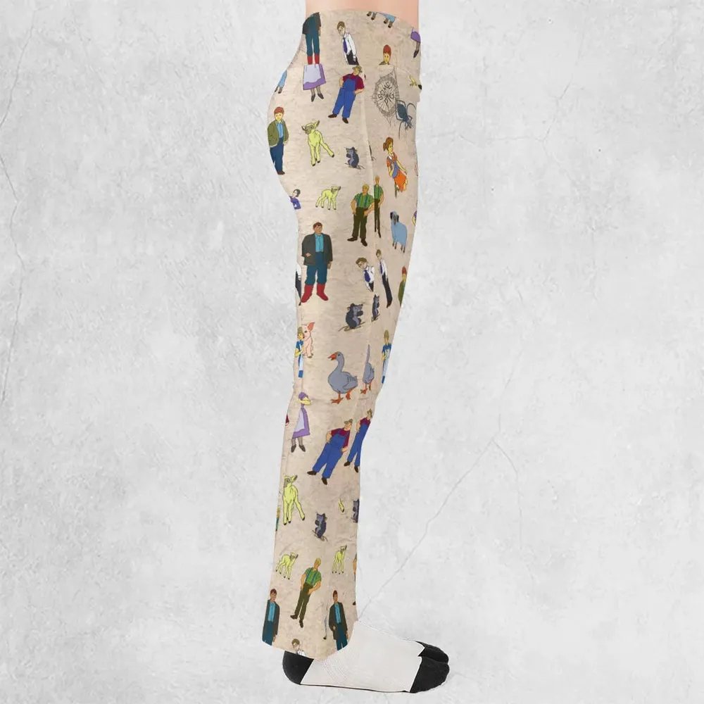 Beloved Children's Tale Charlotte's Web Cartoon Characters Flare Leggings - 2