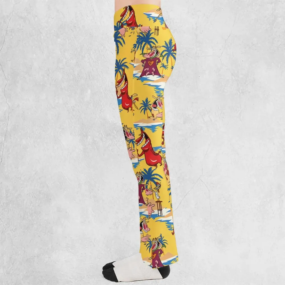 Cow Chicken Red Guy Flare Leggings - 3